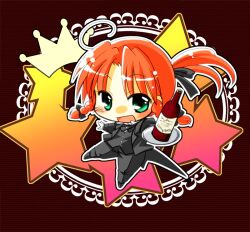  :d ahoge alternate_costume alternate_hairstyle bad_id bad_pixiv_id bottle braid butler chibi crown female female_butler formal gloves green_eyes hair_ribbon hong_meiling open_mouth pant_suit pants photoshop_(medium) ponytail red_hair ribbon sakura_(doors) side_braid smile solo star_(symbol) suit touhou tray twin_braids 