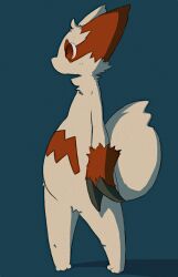  ambiguous_gender fur generation_3_pokemon heihachi markings nintendo nude pokemon pokemon_(species) red_markings simple_background solo white_body white_fur zangoose 