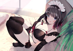  bed bra noto_kurumi original panties thighhighs underwear 