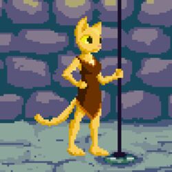  1:1 2011 animated anthro bouncing bouncing_breasts breasts dancing felid female hand_on_hip katia_managan kazerad khajiit low_res mammal microsoft pole pole_dancing prequel_adventure rock solo standing stripper_pole the_elder_scrolls thumbnail 