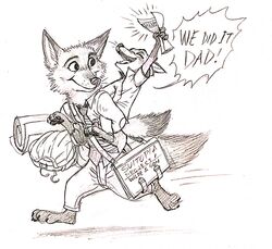  absurd_res anthro canid canine clothed clothing disney duo english_text father_(lore) father_and_child_(lore) father_and_son_(lore) fox fur greyscale hi_res kit-ray-live lolicon male mammal monochrome nick_wilde parent_(lore) parent_and_child_(lore) parent_and_son_(lore) red_fox son_(lore) text true_fox young zootopia 