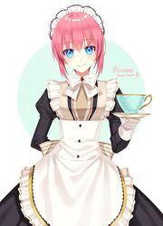  bad_id bad_twitter_id blue_eyes closers cup female looking_at_viewer maid pink_hair seulbi_lee short_hair smile solo srb7606 teacup 