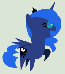  2014 alicorn better_version_at_source blue_body blue_feathers blue_fur blue_hair crown cutie_mark equid equine evilfrenzy feathered_wings feathers female feral flat_colors friendship_is_magic fur hair hasbro headgear horn mammal my_little_pony mythological_creature mythological_equine mythology nude open_mouth princess_luna_(mlp) side_view simple_background smile solo teal_eyes white_background wings 