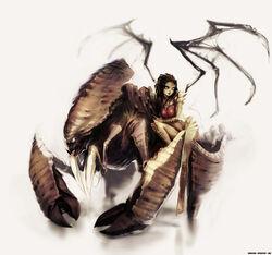  alien breasts brown_hair colored_skin female green_skin infested_kerrigan jace_wallace lurker_(starcraft) medium_breasts monster monster_girl sarah_kerrigan starcraft wings zerg_(starcraft) 