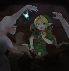  1boy blonde_hair blue_eyes crying dead_hand lolicon navi ocarina_of_time redead the_legend_of_zelda the_legend_of_zelda:_ocarina_of_time young_link 