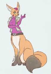  2015 5_fingers armor armwear belt black_body black_fur black_nose bottomless breasts canid canid_taur canine canine_taur claws clothed clothing dipstick_tail elbow_gloves eyebrows eyelashes fara_phoenix featureless_crotch female fennec_fox fennec_fox_taur fingers fluffy fluffy_tail fox fox_taur fur gloves gloves_(marking) green_eyes handwear headgear helmet inner_ear_fluff jacket leg_markings looking_at_viewer mammal mammal_taur markings metalpandora multicolored_body multicolored_fur multicolored_tail nintendo open_clothing open_jacket open_topwear orange_body orange_fur rolled_up_sleeves signature simple_background sitting smile socks_(marking) solo star_fox sweater tail tail_markings taur taurification text topwear true_fox tuft turtleneck white_background white_body white_fur 