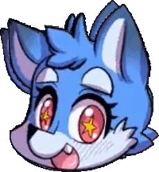  animated blue_body blue_fur canid canine dru eyelashes fox fur icon looking_at_viewer low_res mammal multicolored_body multicolored_eyes multicolored_fur pink_eyes pupils smile star star_eyes thumbnail toto_draw two_tone_eyes white_body white_fur yellow_pupils 