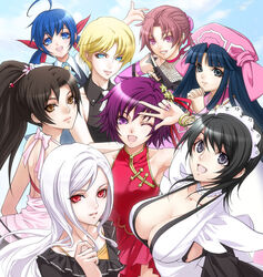  9girls art_of_fighting athena_asamiya black_hair blonde_hair blue_eyes blue_hair brown_hair chinese_clothes days_of_memories fatal_fury garou:_mark_of_the_wolves grey_eyes hair_bun hair_ornament hair_ribbon hotaru_futaba iroha king_(snk) king_of_fighters kunoichi magenta_hair mai_shiranui maid maid_headdress nakoruru ninja_clothes pink_eyes ponytail priestess priestess_clothes purple_eyes purple_hair red_eyes samurai_shodown shino_(days_of_memories) shizuku_misawa shuriken silver_hair snk yellow_eyes 