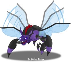  2017 absurd_res alpha_channel arthropod changeling friendship_is_magic hasbro hi_res insects male my_little_pony pharynx_(mlp) purple_eyes purple_theme simple_background solo transparent_background vector vector-brony 