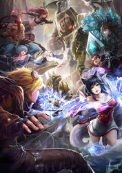  ahri animal_ears cleavage dress ezreal goomrrat katarina_du_couteau league_of_legends lee_sin nasus nautilus renekton shauna_vayne sona_buvelle tail taric 