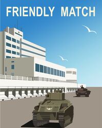  absurdres bird building caterpillar_tracks english_text girls_und_panzer highres military military_vehicle minimalism motor_vehicle no_humans outdoors panzer_iv poster_(medium) qian road sky tank type_89_i-gou window 