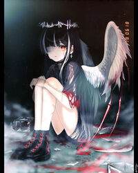  angel dopoing eyepatch tagme torn_clothes wings 