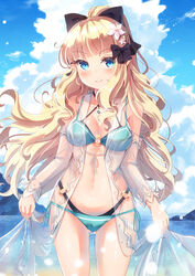  bikini holmemee pointy_ears princess_connect princess_connect!_re:dive sasaki_saren see_through swimsuits 