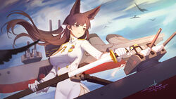  animal_ears atago_(azur_lane) azur_lane moonofmonster sword 