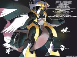  alternate_form claws commentary commission dragon dragonith english_commentary fusion hexafusion kyurem no_humans open_mouth pokemon pokemon_(creature) pokemon_bw reshiram roaring sharp_teeth snowing solo standing tail teeth wings yellow_eyes zekrom 