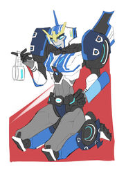  autobot blue_eyes blue_lips female handcuffs mecha_girl no_humans solo strongarm_(transformers) transformers 