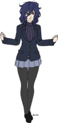  artist_request black_hair female lowres oka_ruto_(yandere_simulator) pantyhose skirt solo source_request transparent_background yandere_simulator 