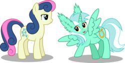  2015 9de-light6 absurd_res alicorn alpha_channel amber_eyes blue_eyes bonbon_(mlp) cutie_mark duo earth_pony equid equine feathered_wings feathers female feral friendship_is_magic fur green_body green_feathers green_fur hair hasbro hi_res horn horse lyra_heartstrings_(mlp) mammal multicolored_hair my_little_pony mythological_creature mythological_equine mythology pony simple_background smile text transparent_background two_tone_hair wings 