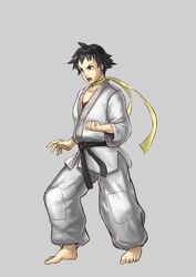  barefoot commentary_request dougi feet female korosuke1 makoto_(street_fighter) short_hair solo street_fighter street_fighter_iii_(series) street_fighter_iv_(series) tomboy 