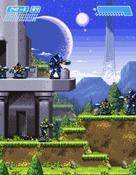  armor contra fake_screenshot gun halo_(game) junkboy master_chief parody pixel_art style_parody weapon 