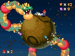  dragon facial_hair fake_screenshot gloves gobblegut hat junkboy mario mario_(series) moustache nintendo overalls pixel_art running space super_mario_bros. super_mario_galaxy super_mario_galaxy_2 