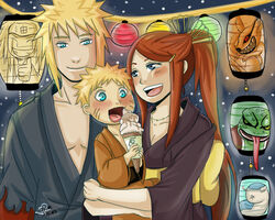  family gamabunta jiraiya katsuyu kyuubi kyuubi_(naruto) masakikazuyoshi multiple_tails namikaze_minato naruto naruto_shippuuden uzumaki_kushina uzumaki_naruto 