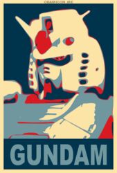  barack_obama barack_obama_hope_poster gundam lowres no_humans rx-78-2 