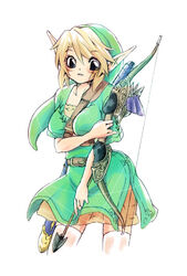  blonde_hair bow_(weapon) inumimi_moeta link nintendo pointy_ears rule_63 the_legend_of_zelda weapon 