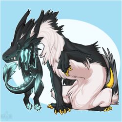  1:1 border digital_media_(artwork) dragon duo feathered_dragon feathered_scalie feathered_wings feathers feral fur furred_dragon furred_scalie hi_res mythological_creature mythological_scalie mythology nitani scalie smile tail white_border wings 