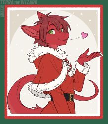  2025 5_fingers andromorph_(lore) anthro artist_name belt belt_buckle black_belt border buckle canid canine canis cheek_tuft christmas christmas_card claws clothed clothing coat countershade_ears countershade_fur countershade_neck countershade_tail countershading dated digital_drawing_(artwork) digital_media_(artwork) dragon eyebrow_through_hair eyebrows eyelashes facial_tuft finger_claws fingers flat_colors flesh_fang fur fur_coat fur_shawl fur_trim_(clothing) furred_dragon furred_scalie green_border green_eyes hair half-length_portrait heart_symbol hi_res holidays hybrid inner_ear_fluff male mammal mythological_creature mythological_scalie mythology open_mouth open_smile pointy_ears portrait prick_ears pupils red_body red_border red_clothing red_coat red_countershading red_fur red_hair red_inner_ear_fluff red_topwear scalie short_hair side_view simple_background slim slim_anthro slim_male slit_pupils smile snout solo tail tapering_tail terra_(terrathewizard) terrathewizard text topwear translucent translucent_hair tuft white_background wolf 