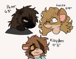  anthro brown_body brown_fur buckteeth clothing conditional_dnp family female fur grey_clothing grey_shirt grey_t-shirt grey_topwear group male mammal mimisrol mouse murid murine pink_nose rodent shirt t-shirt teeth topwear trio 