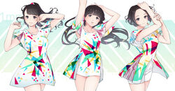  a~chan black_eyes black_hair dress kashiyuka long_hair megumoke nocchi perfume ponytail short_hair 