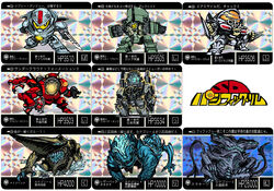  blade cannon cherno_alpha chibi circular_saw claws commentary_request coyote_tango crimson_typhoon gipsy_danger highres jaeger_(pacific_rim) kaijuu knifehead leatherback mecha military military_vehicle miwa_shirow monster no_humans otachi pacific_rim parody photoshop_(medium) robot rocket_launcher saw science_fiction shoulder_cannon slattern striker_eureka tail weapon 