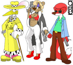 1970s afro angry animal_print anthro asher_the_firefox avian beak bear belt bikini bikini_top bird blonde_hair blue_outerwear bottomwear brown_body brown_bottomwear brown_clothing brown_footwear brown_fur canid canine choker clothed clothing coat dipstick_tail dress_shirt eye_roll eyeshadow eyewear feathers female footwear fox fully_clothed fur fur_trim_(clothing) green_clothing green_topwear greg_panovich grey_outerwear group gun hair hanna_(disambiguation) hat headgear headwear high_heels holding_gun holding_object holding_ranged_weapon holding_weapon jacket jewelry kinky_hair leon_(disambiguation) low_res makeup male mammal markings midriff multicolored_tail necklace necktie pants parody partially_clothed pimp_cane pink_bottomwear pink_clothing platform_footwear ranged_weapon red_body red_clothing red_footwear red_fox red_fur red_topwear shirt shoes smile sunglasses swimwear tail tail_markings toony topwear trenchcoat true_fox two_tone_tail weapon white_body white_bottomwear white_clothing white_feathers yellow_clothing yellow_footwear yellow_headwear yellow_outerwear zebra_print