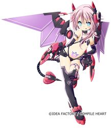  blue_eyes dark_persona elbow_gloves garters gloves headgear long_hair looking_at_viewer mechanical_tail mechanical_wings mikage_baku nepnep_connect:_chaos_chanpuru neptune_(series) pink_hair power_symbol pubic_tattoo revealing_clothes simple_background smile solo symbol-shaped_pupils tail tattoo thighhighs tongue tongue_out white_sister_ram white_sister_ram_(chaos_form) wings 