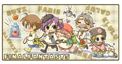  2boys 3girls :&gt; :d :o =_= akuyuu_(akuyuworld) angel apron armor bartz_klauser beard beret blonde_hair blue_eyes boco boots bow brown_hair character_name chibi chocobo closed_eyes commentary_request copyright_name crown embroidery exdeath facial_hair fangs faris_scherwiz final_fantasy final_fantasy_5 galuf_halm_baldesion green_eyes grey_hair hairbow halo hat heart hiryuu_(ff5) hug kindergarten krile_mayer_baldesion_(ff5) lenna_charlotte_tycoon monster moogle moustache multiple_boys multiple_girls o_o open_mouth pink_hair ponytail rope running short_hair short_twintails shorts siblings sisters smile syldra twintails walking wings 