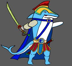  anthro armor cetacean dolphin headgear helmet legend male mammal marine melee_weapon nero-thelegend nerolegend oceanic_dolphin sword toothed_whale weapon 