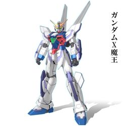  absurdres gundam gundam_build_fighters gundam_x_maoh highres kanji mecha no_humans solo text weapon white_background 