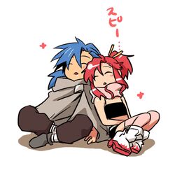  children couple kamina lolicon lowres sleep sleeping tengen_toppa_gurren-lagann tengen_toppa_gurren_lagann yoko_littner yoko_littner young younger 