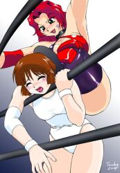  arena blush catfight cry feet femdom fight fighting jewelry knee_pads leotard red_hair red_hair ring strong tattoo tears thighhighs wrestling 