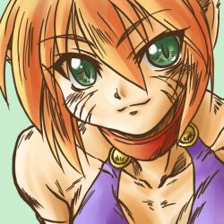  animal_ears breath_of_fire breath_of_fire_ii cat_ears elehime green_eyes katt orange_hair rinpoo_chuan short_hair smile 