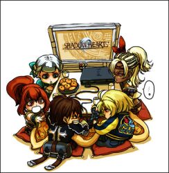  alice_elliot chibi cute johnny_garland karin_koenig ki-ei lowres shadow_hearts shadow_hearts_from_the_new_world shadow_hearts_ii shania television yuri_hyuga 