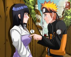  blush breast_poke couple dannex009 hyuuga_hinata naruto poking sweatdrop uzumaki_naruto 