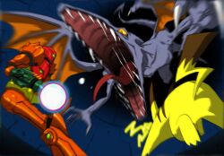  amatera crossover metroid pikachu pokemon ridley samus_aran subspace_emissary super_smash_bros. super_smash_brothers the_subspace_emissary 