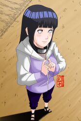  dannex009 hood hoodie hyuuga_hinata naruto sandals white_eyes 