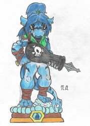  activision blue_hair female fish hair hi_res humanoid marine mila_the_shark muscular non-mammal_hair shark skylanders solo toy 