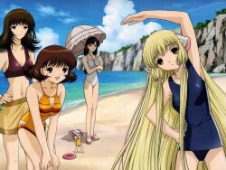  chii chobits hibiya_chitose oomura_yumi shimizu_takako sumomo swimsuit 