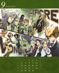  amano_akira byakuran calendar chrome_dokuro eyepatch gokudera_hayato heterochromia hibari_kyoya katekyo_hitman_reborn! lambo reborn rokudou_mukuro sasagawa_ryohei sawada_tsunayoshi yamamoto_takeshi 