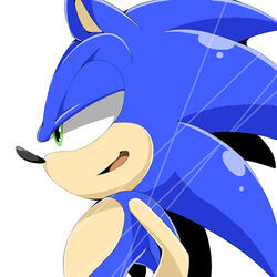  1:1 2013 anthro big_eyes big_head black_nose blue_body blue_fur cel_shading eulipotyphlan fur green_eyes half-length_portrait hedgehog jam8686 low_res male mammal open_mouth open_smile portrait sega shaded side_mouth side_view simple_background smile solo sonic_the_hedgehog sonic_the_hedgehog_(series) tan_body tan_skin toony white_background 