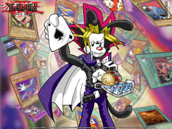  4:3 abstract_background animaniacs anthro attack_stat_(yu-gi-oh) belt black_body black_fur cape card clothing cosplay crossover defense_stat_(yu-gi-oh) duel_disk dungeons_and_dragons felid froot_loops frosted_flakes fur general_mills gloves handwear hasbro holding_object inkblot kellogg&#039;s konami lagomorph leinad56 leporid logo male mammal mascot monster_card_(yu-gi-oh) nesquik nesquik_bunny pantherine playing_card rabbit spell_card_(yu-gi-oh) text tiger tony_the_tiger toucan_sam trading_card trap_card_(yu-gi-oh) trix trix_rabbit tsr warner_brothers wizards_of_the_coast yakko_warner yami_yugi yu-gi-oh! yu-gi-oh_card 